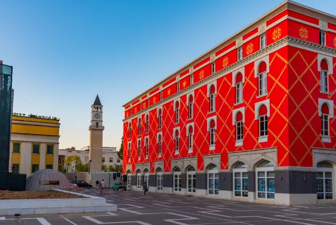 Plaza Skanderbeg en Tirana, Albania