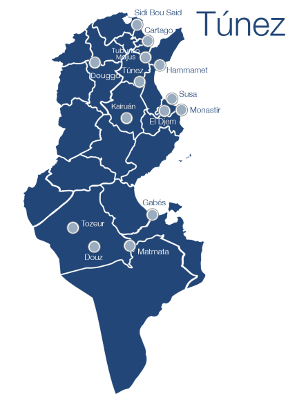 Mapa de Túnez