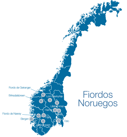 Mapa de Fiordos Noruegos