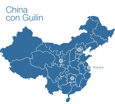 Mapa de China con Guilin