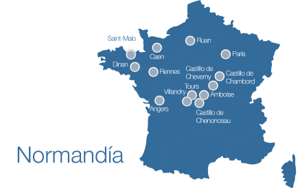 Mapa de Normandía